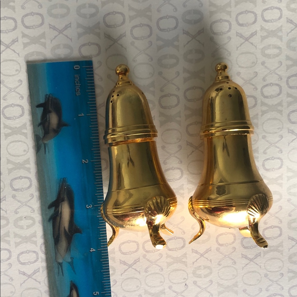 VINTAGE SALT & PEPPER SET 24k GOLD ELECTROPLATED - Picture 8 of 8